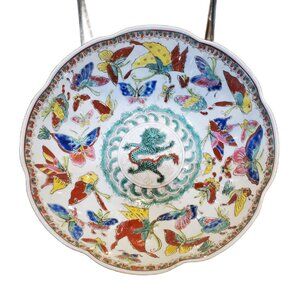 Antique Chinese Famille Rose Eggshell Porcelain Butterfly Bowl